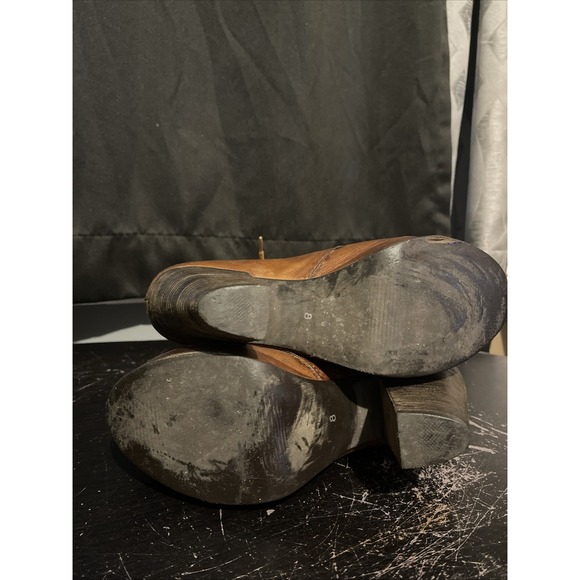 Steve Madden Raspy Cognac Leather High Heel Ankle Boots Women's Size‎ 8 VNTG! - Picture 6 of 6